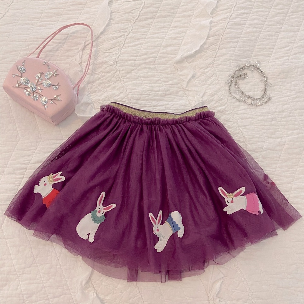 Purple tulle tutu w/ appliqué ballerina bunnies